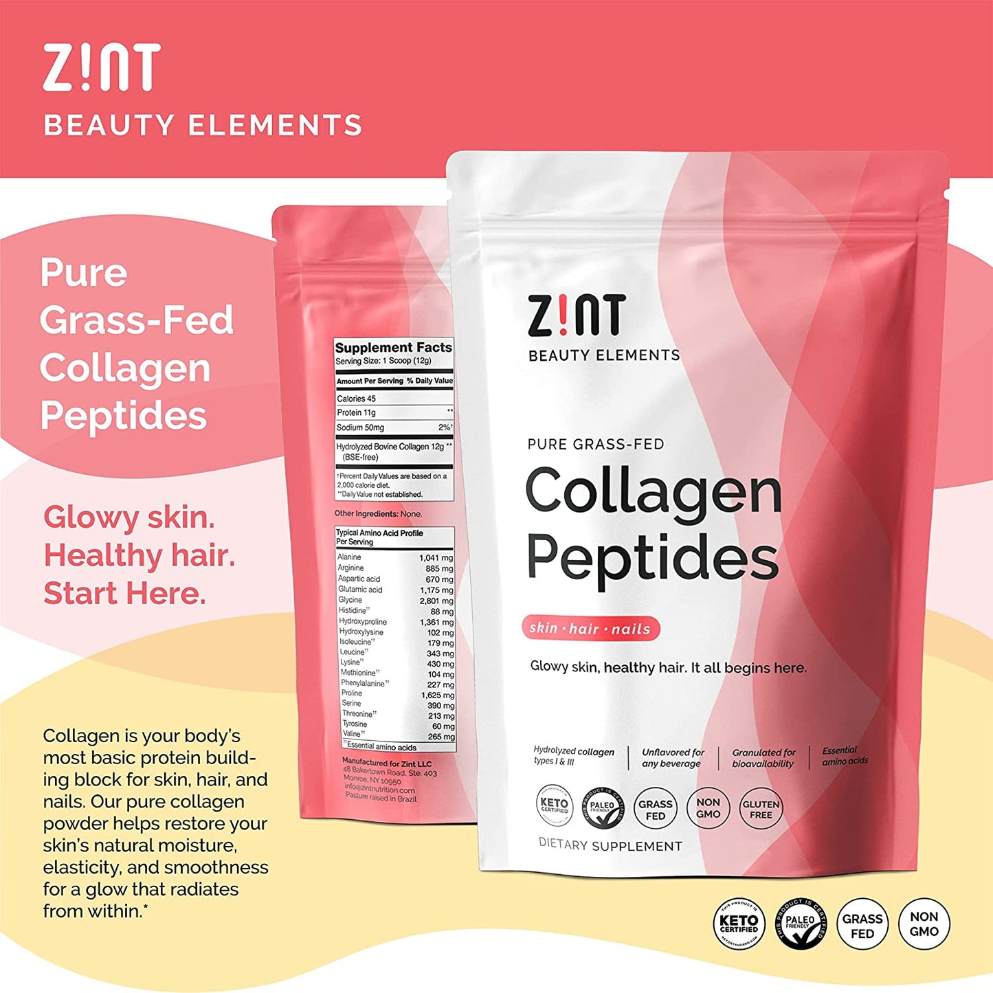 Zint Collagen Peptides Powder (32 oz)